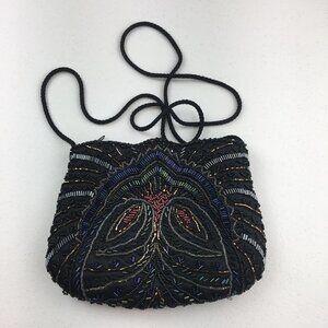 Carla MARCHI Black Metallic Sequin Evening Bag